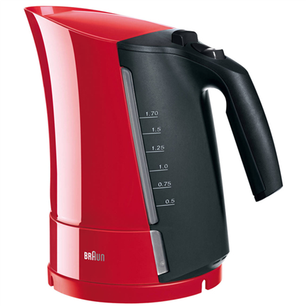 WK300 Red--Braun WK 300 Standard kettle, Plastic, Red, 2200 W, 1.7 L, 360° rotational base